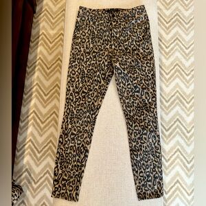 J Brand Leopard Print Skinny Jeans - Black and Tan